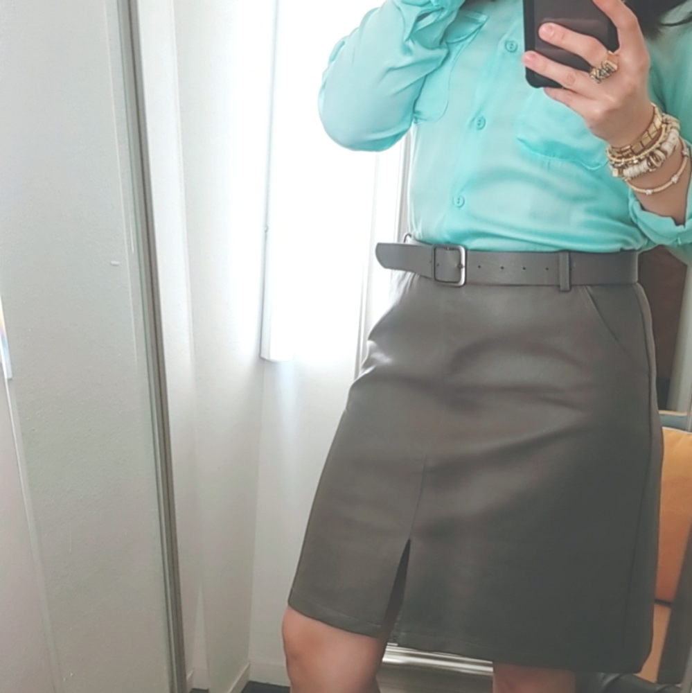 Grey Belted Skirt